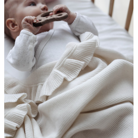 FRILL CASHMERE baby blanket CREAM